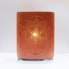 Craftlipi-Buuk Wooden Base Terracotta Table Light