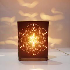 Craftlipi-Buuk Wooden Base Terracotta Table Light