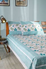SootiSyahi 'Vibrant Essence' Handblock Printed Cotton Bedsheet
