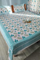 SootiSyahi 'Vibrant Essence' Handblock Printed Cotton Bedsheet