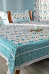 SootiSyahi 'Vibrant Essence' Handblock Printed Cotton Bedsheet