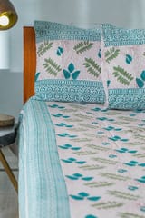 SootiSyahi 'Vibrant Essence' Handblock Printed Cotton Bedsheet