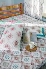 SootiSyahi 'Summer Window' Handblock Printed Cotton Bedsheet