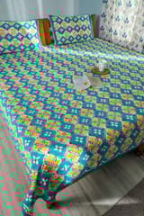 SootiSyahi 'Rainbow Cassata' Handblock Printed Cotton Bedsheet