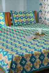 SootiSyahi 'Rainbow Cassata' Handblock Printed Cotton Bedsheet