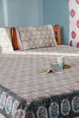 SootiSyahi 'Vatika' Handblock Printed Cotton Bedsheet