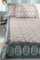 SootiSyahi 'Vatika' Handblock Printed Cotton Bedsheet