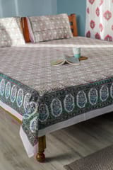 SootiSyahi 'Vatika' Handblock Printed Cotton Bedsheet