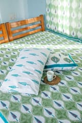 SootiSyahi 'Four Seasons' Handblock Printed Cotton Bedsheet