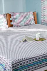 Sootisyahi 'Floral Dots' Handblock Printed Cotton Bedsheet