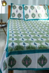 SootiSyahi 'Four Seasons' Handblock Printed Cotton Bedsheet