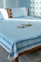 SootiSyahi 'Vertical Garden' Handblock Printed Cotton Bedsheet