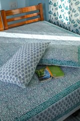SootiSyahi 'Tales of Fly' Handblock Printed Cotton Bedsheet