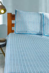 SootiSyahi 'Vertical Garden' Handblock Printed Cotton Bedsheet