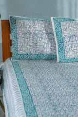 SootiSyahi 'Tales of Fly' Handblock Printed Cotton Bedsheet