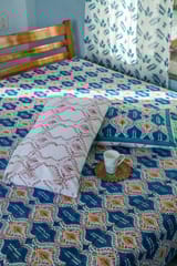 SootiSyahi 'Print Frenzy' Handblock Printed Cotton Bedsheet