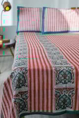 SootiSyahi 'Traditional Environs' Handblock Printed Cotton Bedsheet