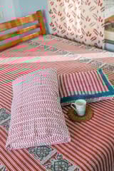 SootiSyahi 'Traditional Environs' Handblock Printed Cotton Bedsheet