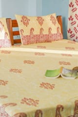 SootiSyahi 'Modern Motley' Handblock Printed Cotton Bedsheet