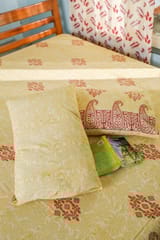 SootiSyahi 'Modern Motley' Handblock Printed Cotton Bedsheet