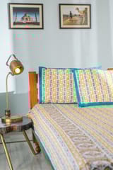 SootiSyahi 'Vertical Statement' Handblock Printed Cotton Bedsheet