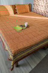 SootiSyahi 'Drop of colors' Handblock Printed Cotton Bedsheet