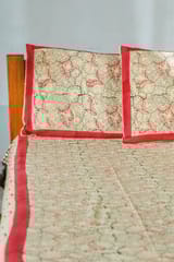 SootiSyahi 'Web of Color' Handblock Printed Cotton Bedsheet
