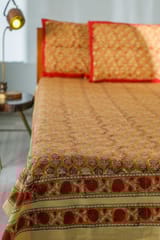 SootiSyahi 'Artistic Illusion' Handblock Printed Cotton Bedsheet