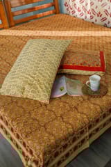 SootiSyahi 'Artistic Illusion' Handblock Printed Cotton Bedsheet