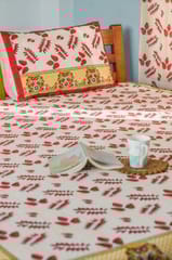 SootiSyahi 'Artful Nature' Handblock Printed Cotton Bedsheet