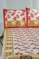 SootiSyahi 'Artful Nature' Handblock Printed Cotton Bedsheet