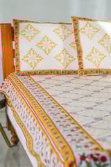 SootiSyahi 'Floral Culture' Handblock Printed Cotton Bedsheet
