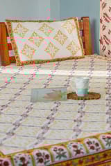 SootiSyahi 'Floral Culture' Handblock Printed Cotton Bedsheet