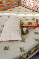 SootiSyahi 'Floral Monarch' Handblock Printed Cotton Bedsheet
