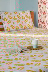 SootiSyahi 'Autumn Fest' Handblock Printed Cotton Bedsheet