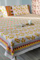 SootiSyahi 'Autumn Fest' Handblock Printed Cotton Bedsheet
