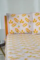 SootiSyahi 'Autumn Fest' Handblock Printed Cotton Bedsheet