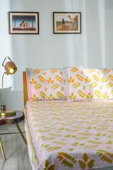SootiSyahi 'Autumn Fest' Handblock Printed Cotton Bedsheet