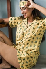 Sootisyahi 'Glowy Penguine' Azofree Handblock Printed Pure Cotton Night Suit