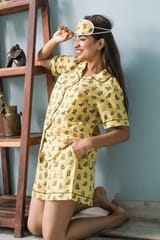 Sootisyahi 'Glowy Penguine' Azofree Handblock Printed Pure Cotton Night Suit