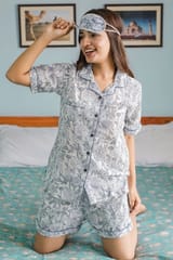 Sootisyahi 'Cozy at Jungle ' Azofree Handblock Printed Pure Cotton Night Suit