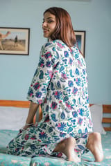 Sootisyahi 'Spring Whisper ' Azofree Handblock Printed Pure Cotton Night Suit