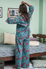 Sootisyahi 'Forest Fantasy ' Azofree Handblock Printed Pure Cotton Night Suit