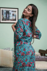 Sootisyahi 'Forest Fantasy ' Azofree Handblock Printed Pure Cotton Night Suit