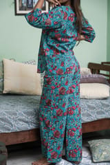 Sootisyahi 'Forest Fantasy ' Azofree Handblock Printed Pure Cotton Night Suit