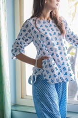 Sootisyahi 'Day Dream ' Azofree Handblock Printed Pure Cotton Night Suit