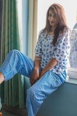 Sootisyahi 'Day Dream ' Azofree Handblock Printed Pure Cotton Night Suit