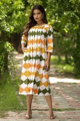 SootiSyahi 'Metallic Mystery' Block Printed Cotton Dress