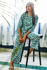 Sootisyahi 'Summer Glory ' Azofree Handblock Printed Pure Cotton Night Suit