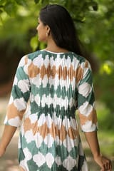 SootiSyahi 'Earthy Fall' Block Printed Cotton Dress